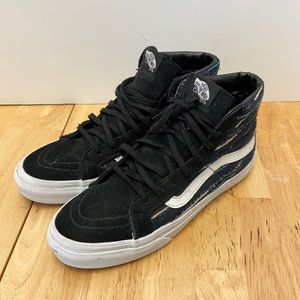 High top Vans skateboard shoes